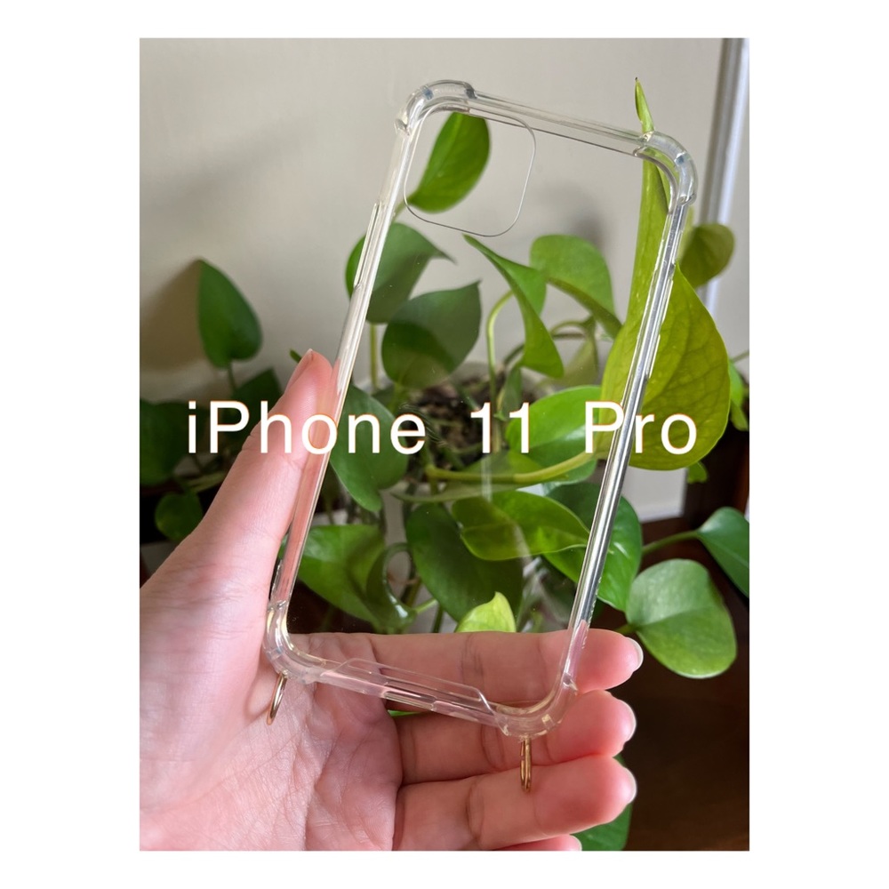 iPhone 11 Pro case: clear with rings for strap
